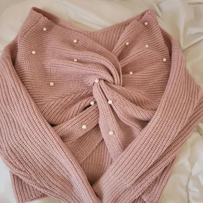 Pull court torsadé vieux rose t 38